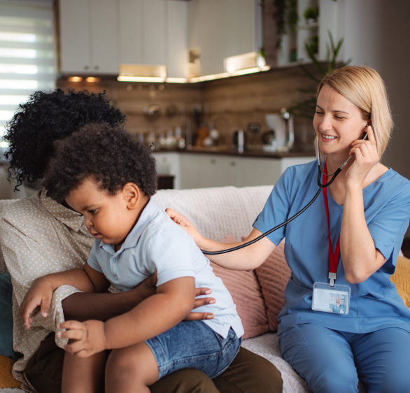 a caregiver with an elder