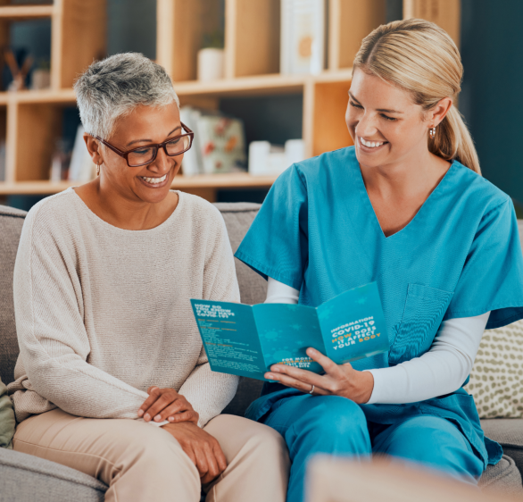 a caregiver with an elder
