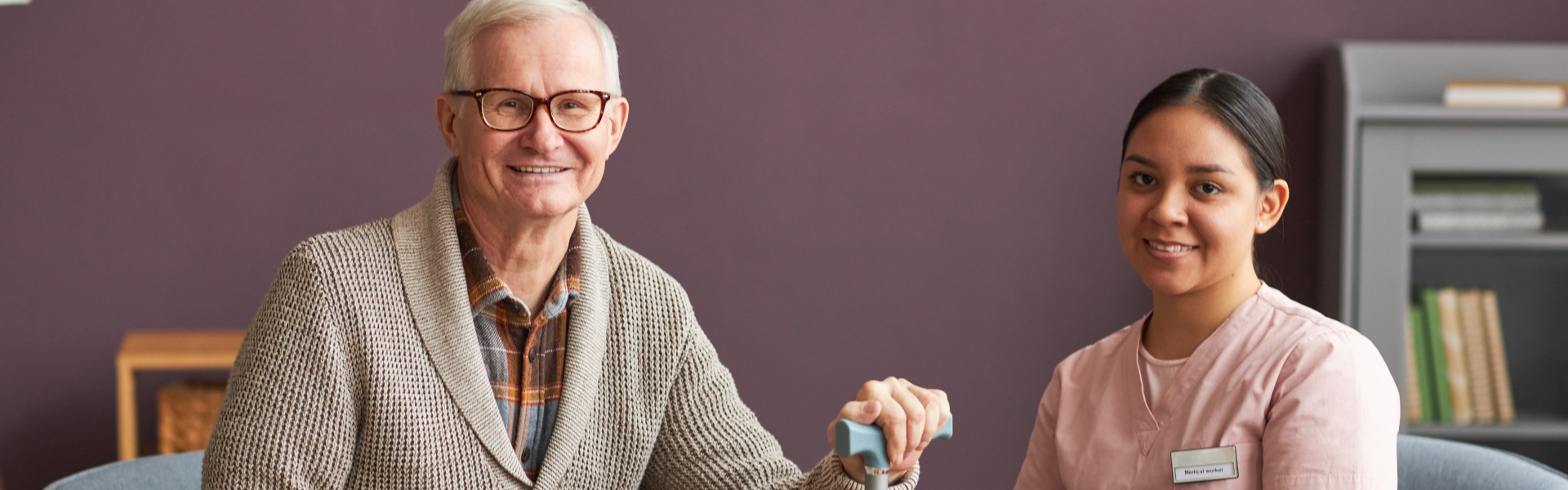 a caregiver with a patient