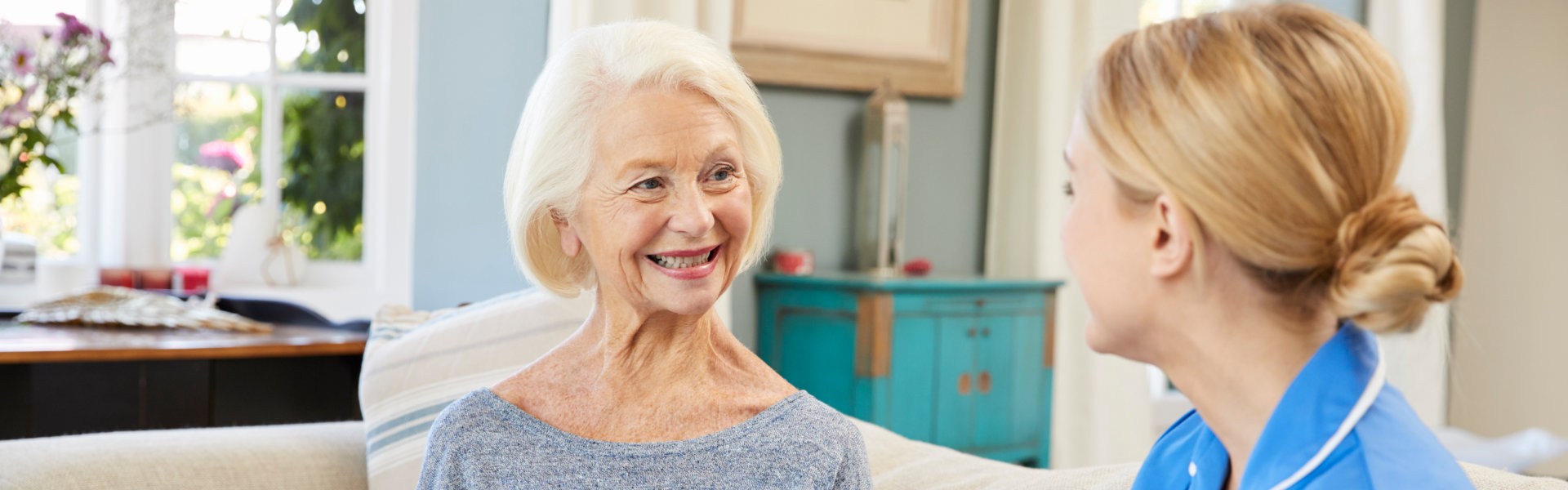 a caregiver with a patient